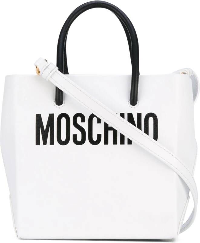 Moschino cross-body mini shopper bag Wit