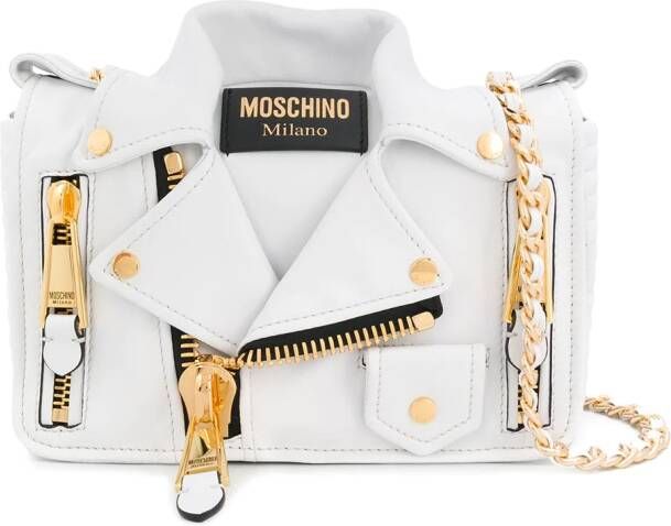 Moschino Crossbodytas in jassen-stijl Wit