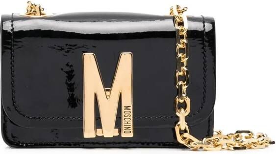 Moschino Crossbodytas met logoplakkaat Zwart