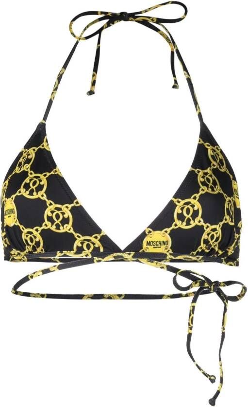 Moschino Bikinitop met vraagteken Zwart