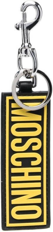 Moschino Leren sleutelhanger Zwart