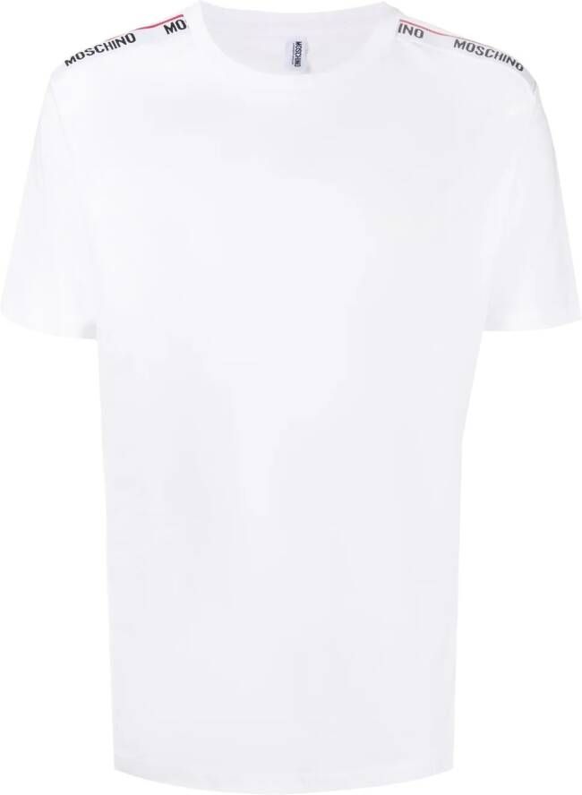 Moschino T-shirt met geborduurd logo Wit
