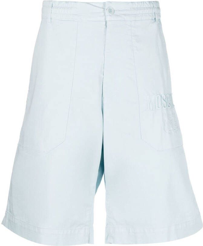 Moschino Shorts met geborduurd logo Blauw