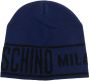 Moschino Enkelsokken met intarsia logo Blauw - Thumbnail 1