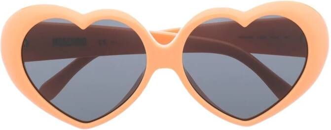 Moschino Eyewear Zonnebril met hartjes montuur Oranje