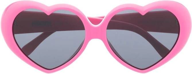 Moschino Eyewear Zonnebril met hartjes montuur Roze