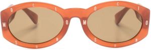 Moschino Eyewear Zonnebril met ovalen montuur Oranje