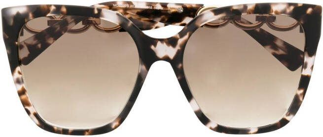 Moschino Eyewear Zonnebril met oversized montuur Bruin