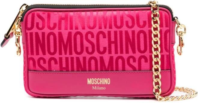 Moschino Crossbodytas met logo jacquard Roze
