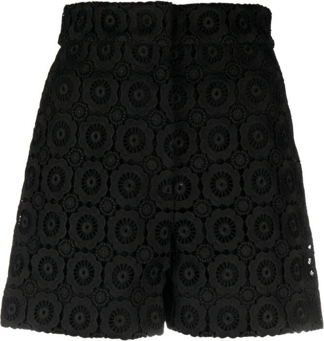 Moschino Shorts met bloemenapplicatie Zwart