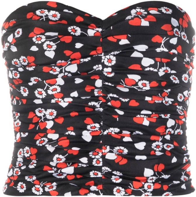 Moschino Top met bloemenprint Zwart