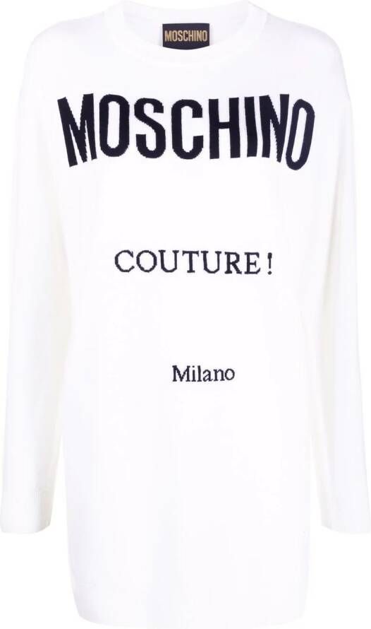 Moschino Gebreide mini-jurk Wit