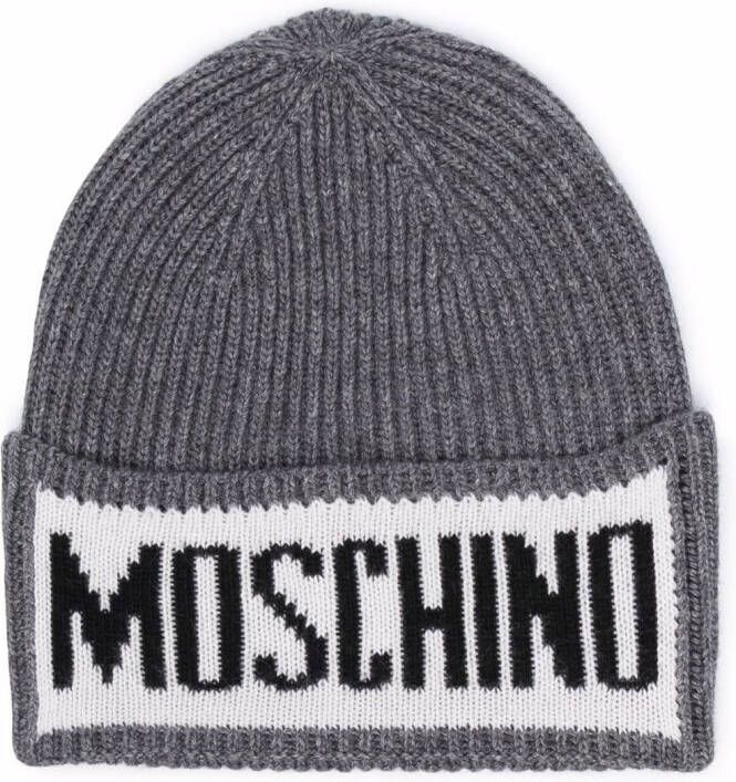 Moschino Gebreide muts Grijs
