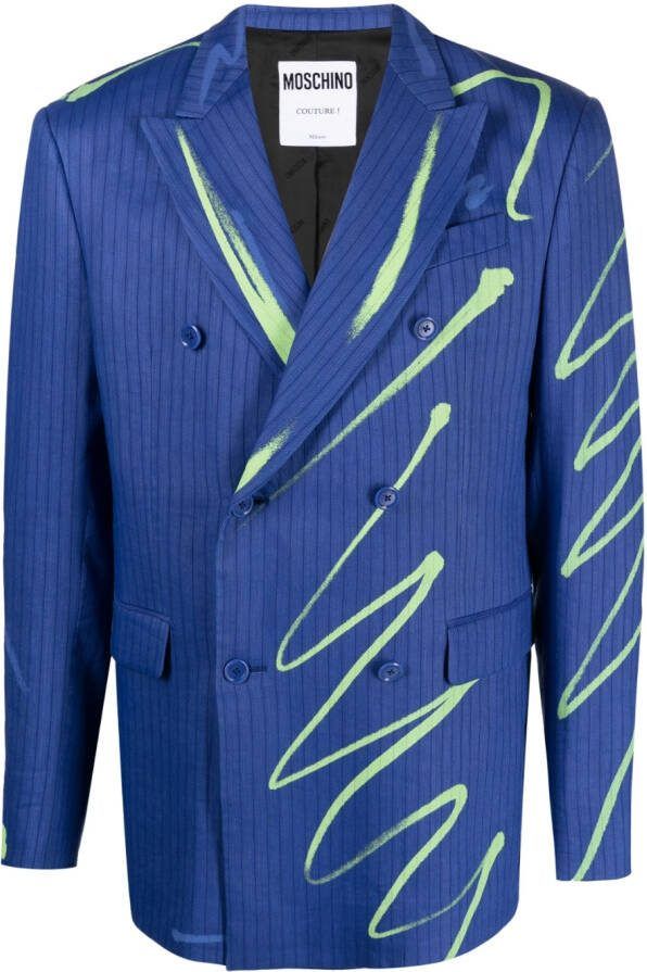 Moschino Blazer met dubbele rij knopen Blauw