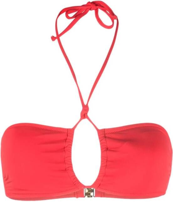 Moschino Bikinitop met halternek Rood
