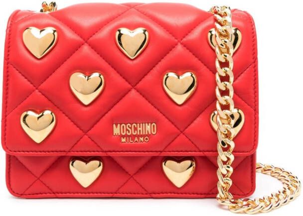 Moschino Tas met hartvormige studs Rood