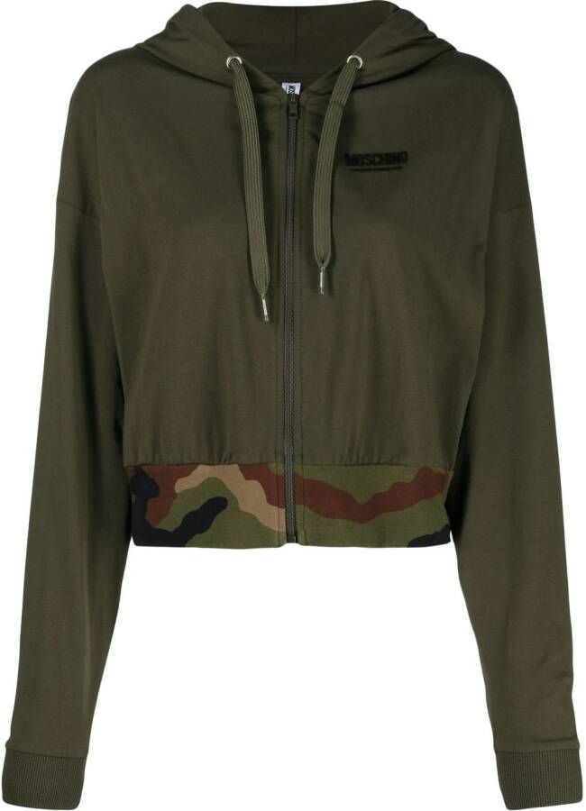 Moschino Hoodie met camouflageprint Groen