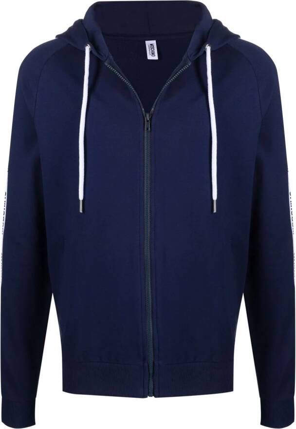 Moschino Hoodie met logo afwerking Blauw