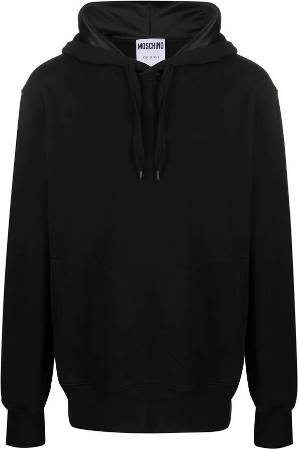 Moschino Hoodie met logopatch Zwart