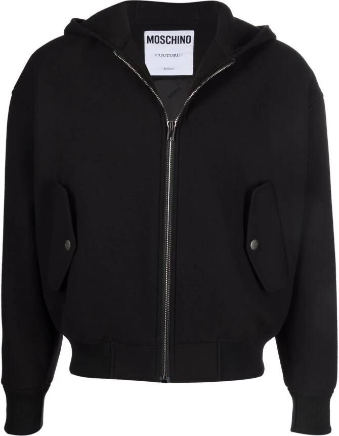 Moschino Hoodie met logopatch Zwart