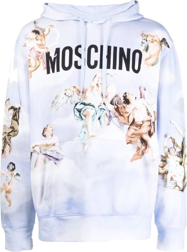 Moschino Hoodie met logoprint Blauw