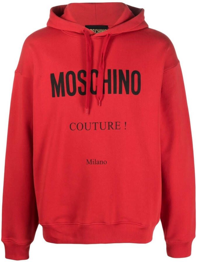 Moschino Hoodie met logoprint Rood