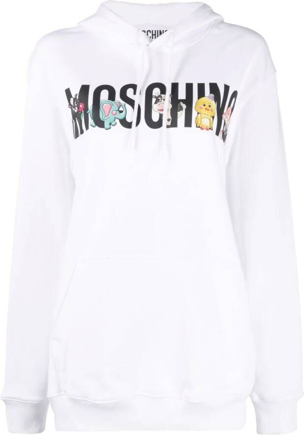 Moschino Hoodie met print Wit