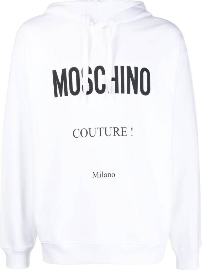 Moschino Hoodie met logoprint Wit