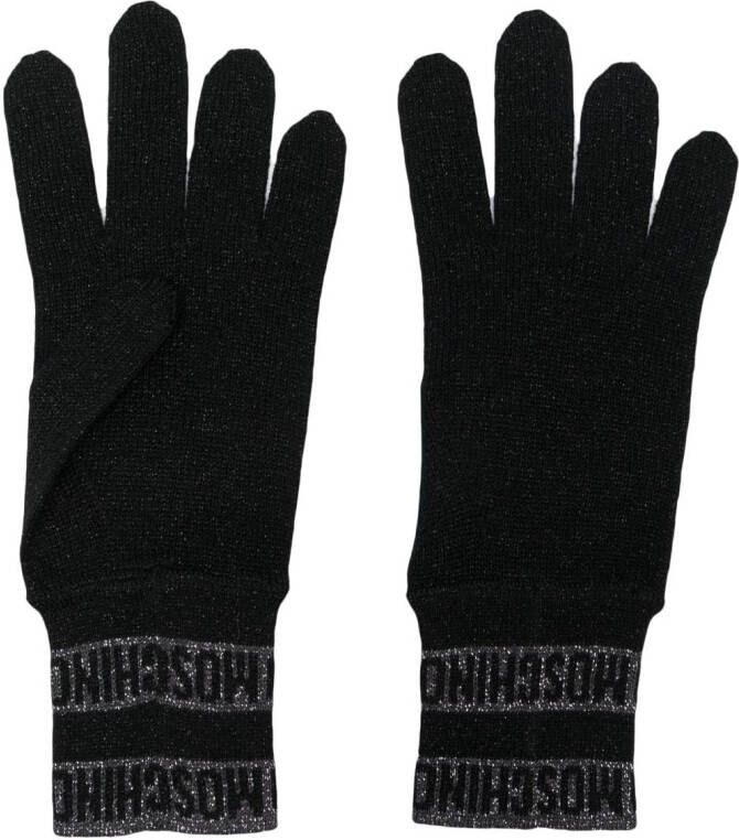 Moschino Intarsia handschoenen Zwart