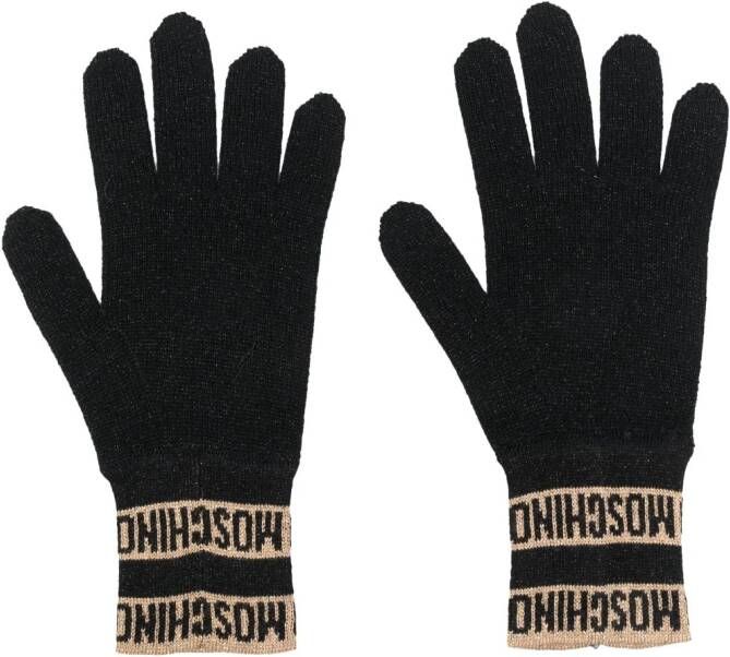 Moschino Intarsia handschoenen Zwart