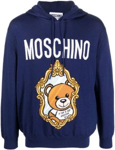 Moschino Intarsia hoodie Blauw