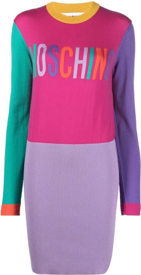 Moschino Intarsia sweaterjurk Roze