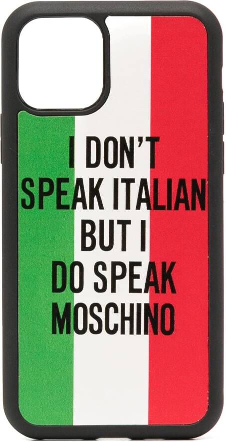 Moschino iPhone 11 hoesje met print Zwart