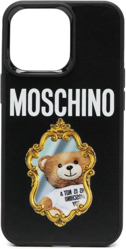 Moschino iPhone 13 Pro hoesje met print Zwart