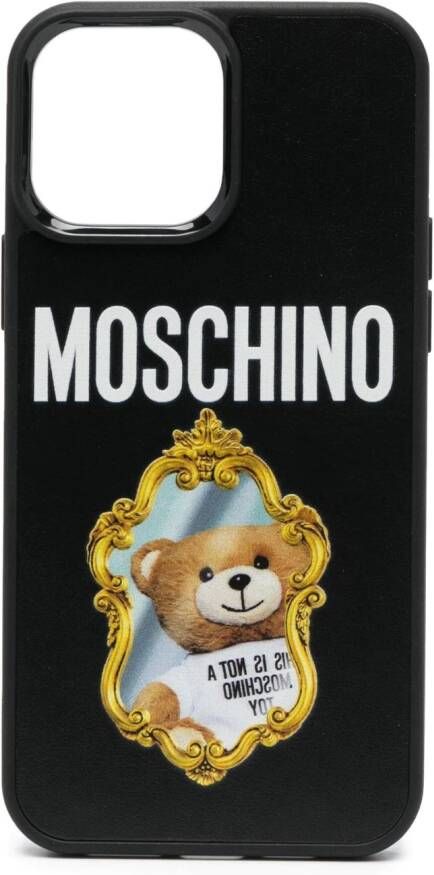 Moschino iPhone 13 Pro Max hoesje met print Zwart