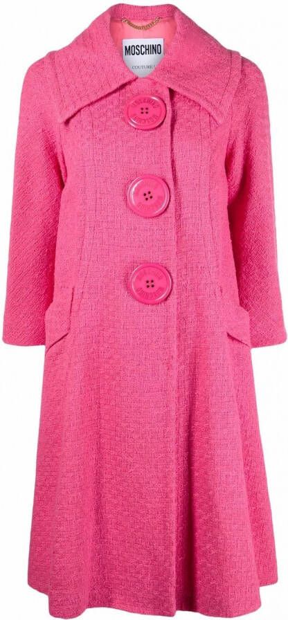 Moschino Jas met enkele rij knopen Roze