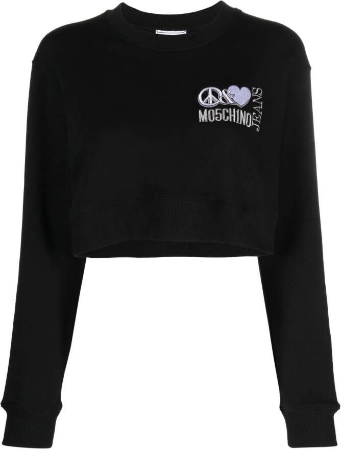 MOSCHINO JEANS Cropped T-shirt Zwart