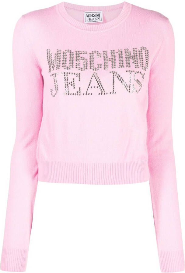 MOSCHINO JEANS Sweater verfraaid met kristallen Roze
