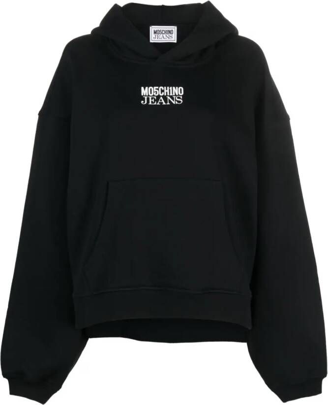 MOSCHINO JEANS Hoodie met logoprint Zwart