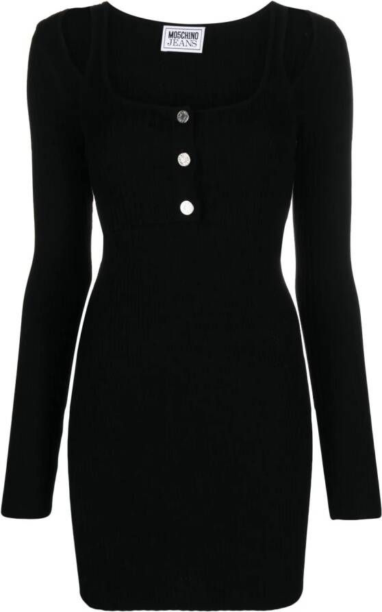 MOSCHINO JEANS Ribgebreide jurk Zwart