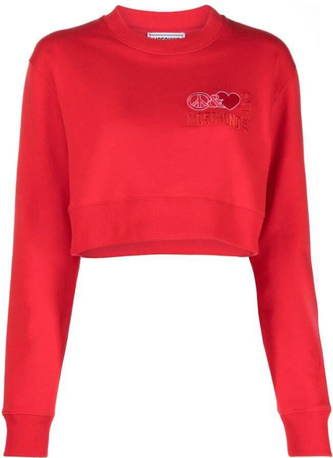 MOSCHINO JEANS Sweater met geborduurd logo Rood