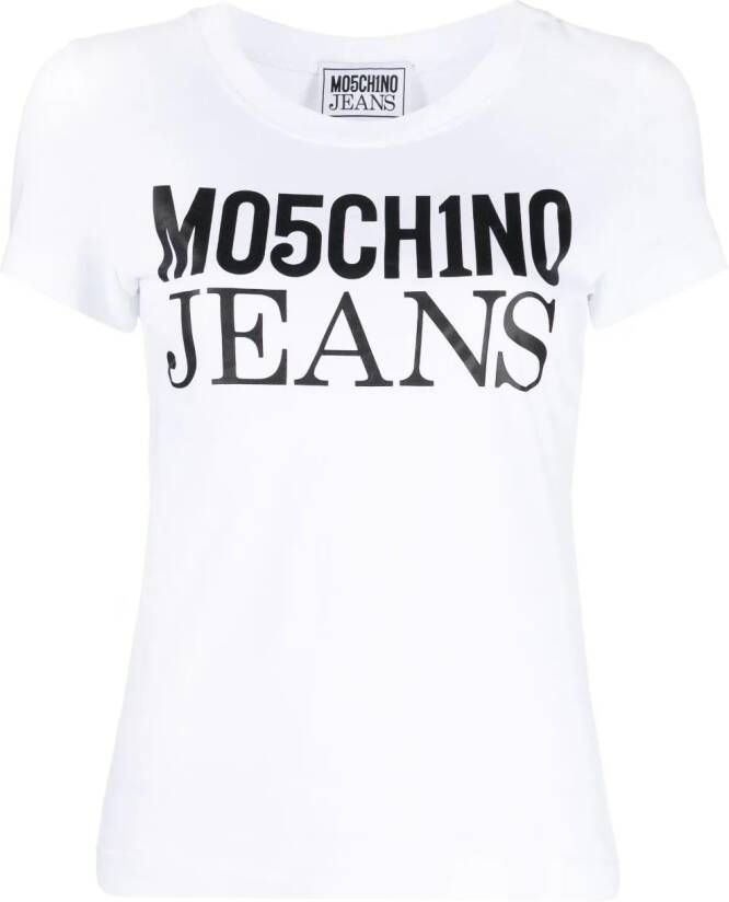 MOSCHINO JEANS T-shirt met logoprint Wit