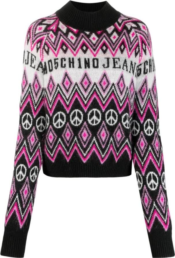 MOSCHINO JEANS Trui met logoprint Zwart