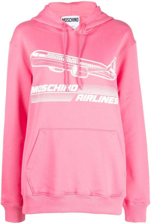 Moschino Katoenen hoodie Roze