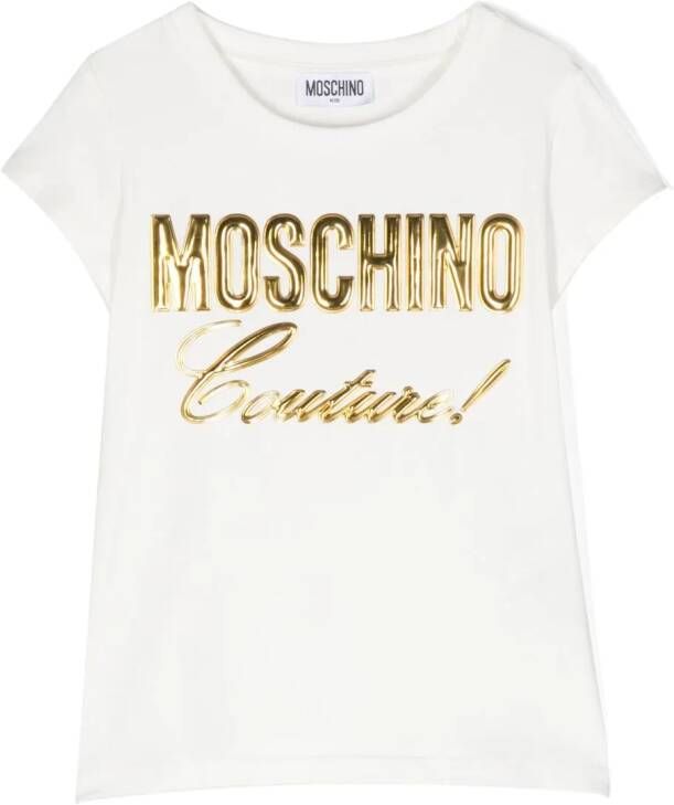 Moschino Kids T-shirt met logo Wit