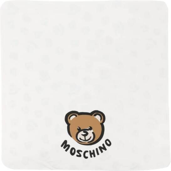 Moschino Kids Babydeken met teddybeerprint Wit