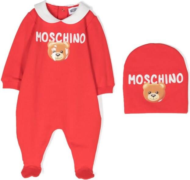 Moschino Kids Babypakje met logoprint Rood