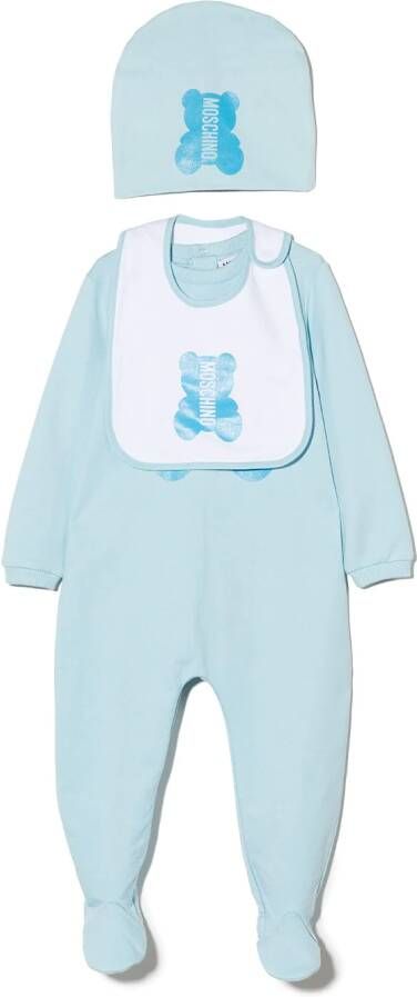 Moschino Kids Babypakje set met logoprint Blauw