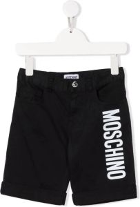 Moschino Kids Bermuda shorts met logoprint Zwart