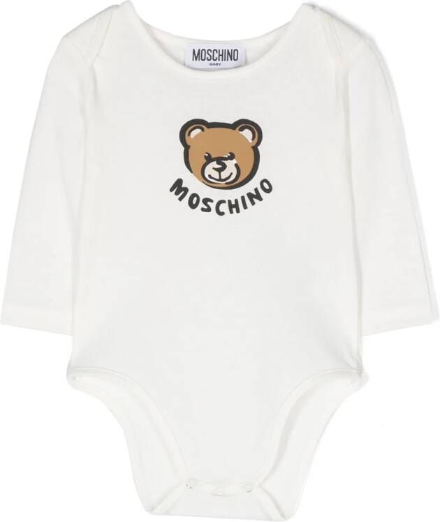 Moschino Kids Body met teddybeerprint Wit